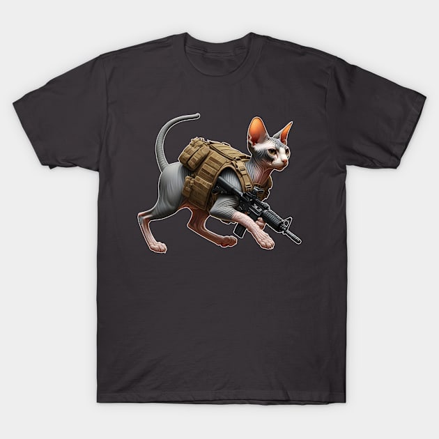 Tactical Cat T-Shirt by Rawlifegraphic